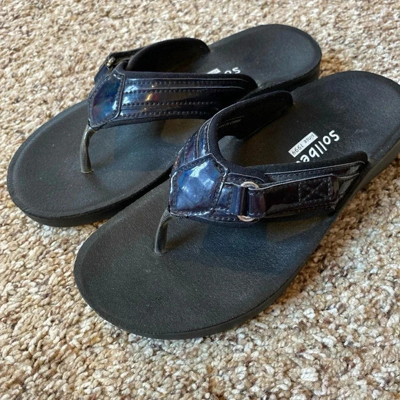 Sollbeam Flip Flop Sandals Black Size 37 - Picture 1 of 6